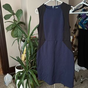 Blue and black dress